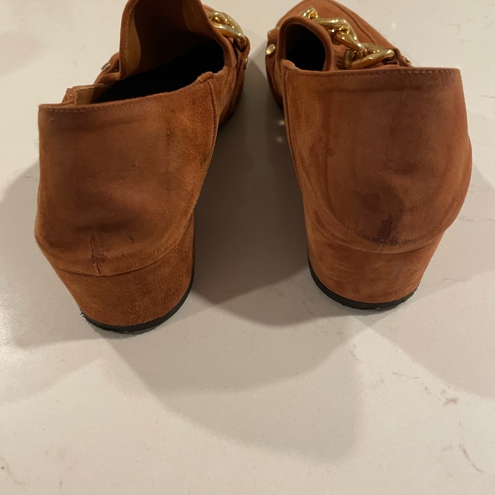 Veronica Beard Jaxon Cognac Suede Chain Convertible Loafer